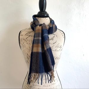 Blue Tan Plaid Men’s Scarf
